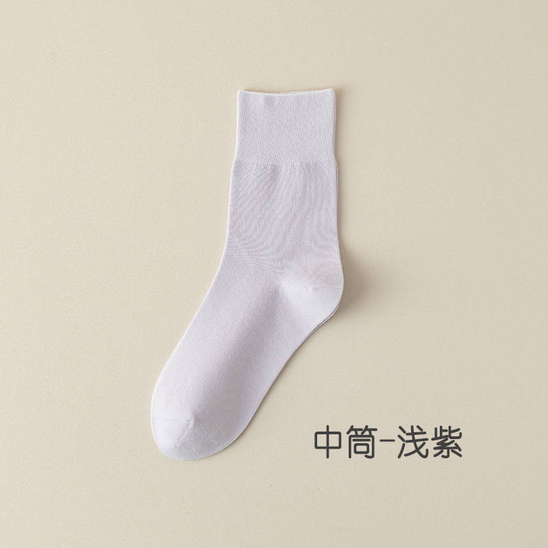 女性用春秋純綿ミドルソックス、綿100%ゆったりソックス、綿靴下、女性用靴下、諸暨靴下卸売、骨なし産後靴下|undefined