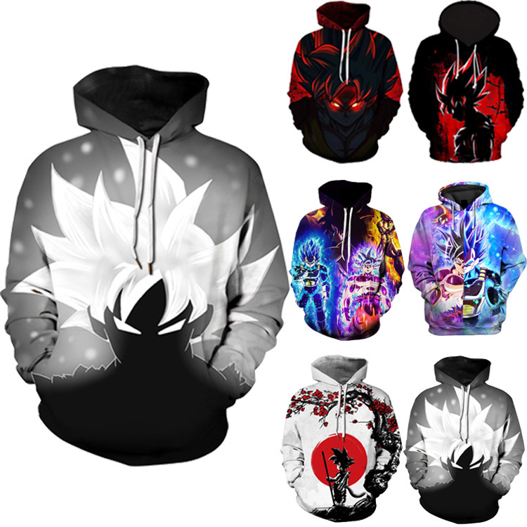2024 otoño e invierno anime Dragon Ball 3D digital europeo y americano impreso jersey hoodie men suéteres para hombres y mujeres
