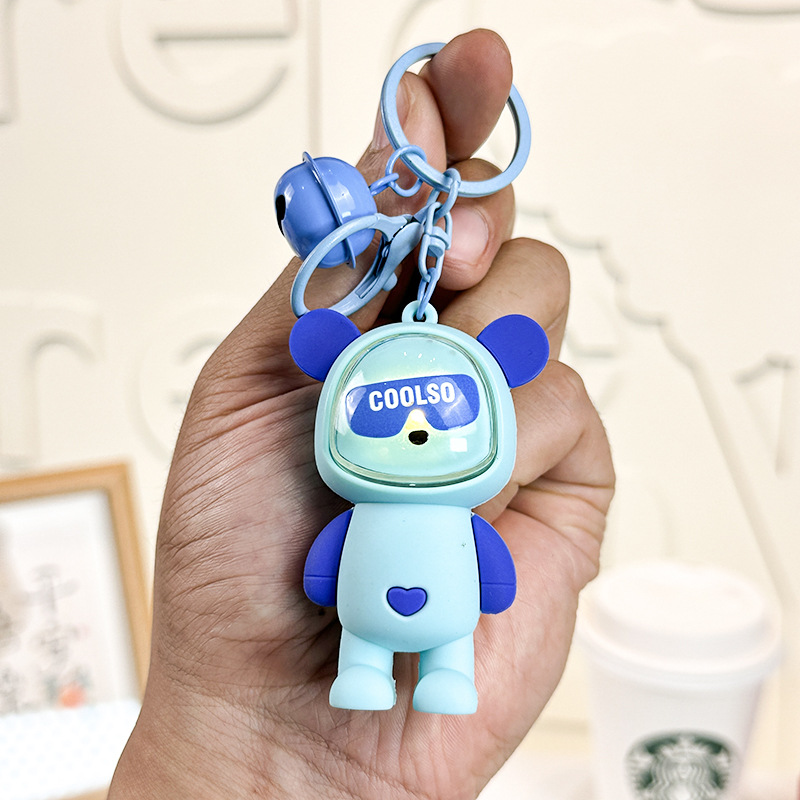 Light up bear heart-blue