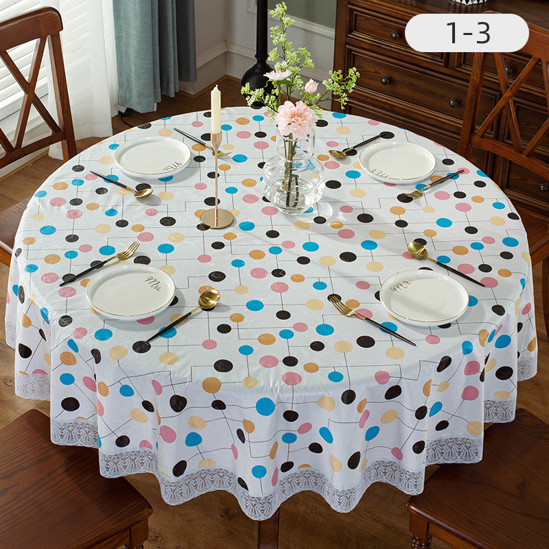 impermeable a prueba de agua a prueba de aceite a prueba de manchas PVC ecológico para el hogar mesa redonda sin lavado restaurante gran mesa redonda hotel Yuanbeiqin