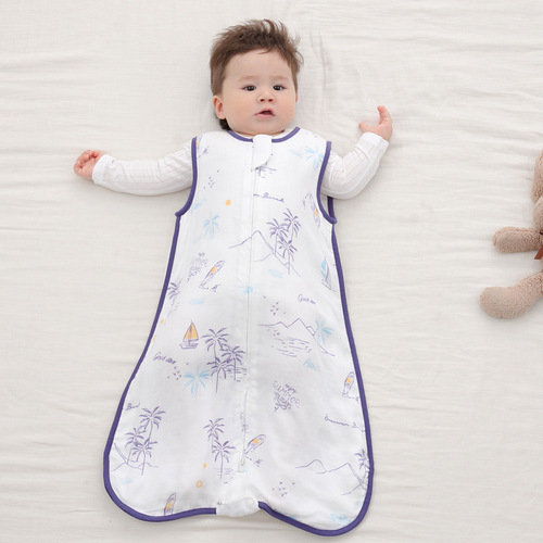 Infant sleep sack front 4 back 2 gauze vest sleep sack baby children anti-kick blanket spring summer growth sleep sack