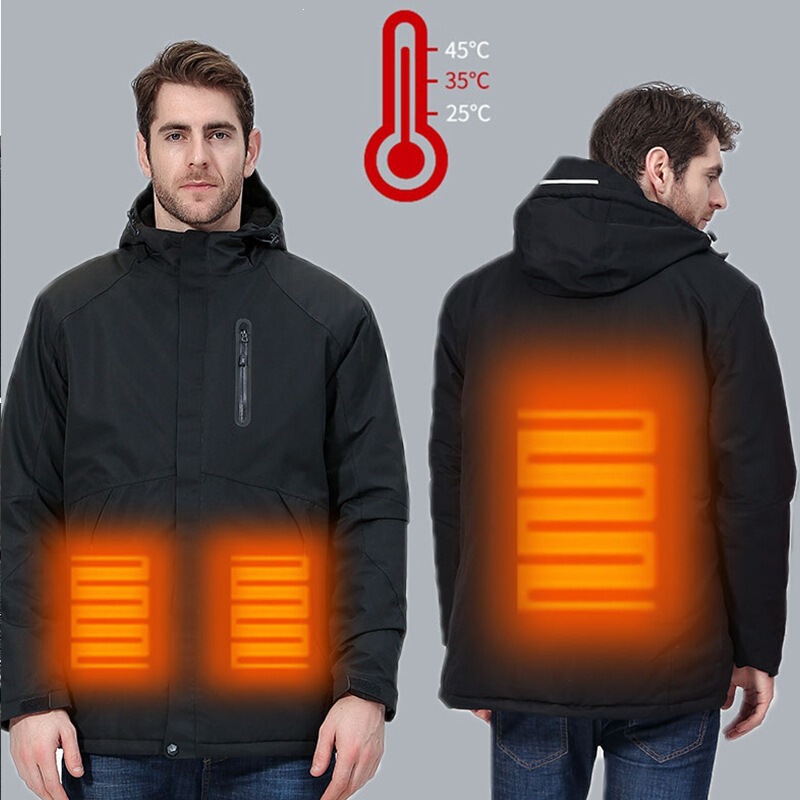 Cotton-padded jacket with smart USB-powered heating, windproof jacket, new style for men and women, couples' winter softshell outdoor jacket Cotton-padded jacket with smart USB-powered heating, windproof jacket, new style for men and women, couples' winter softshell outdoor jacket