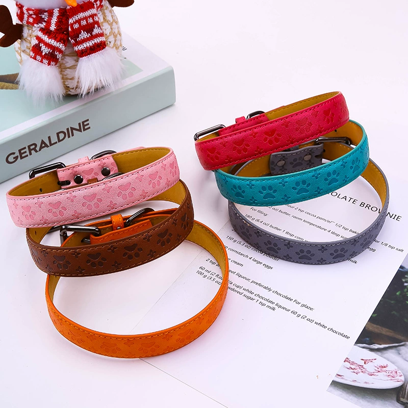 Новый завод Direct Pet тисненый кожаный ошейник для собак собачий поводок на складе оптом