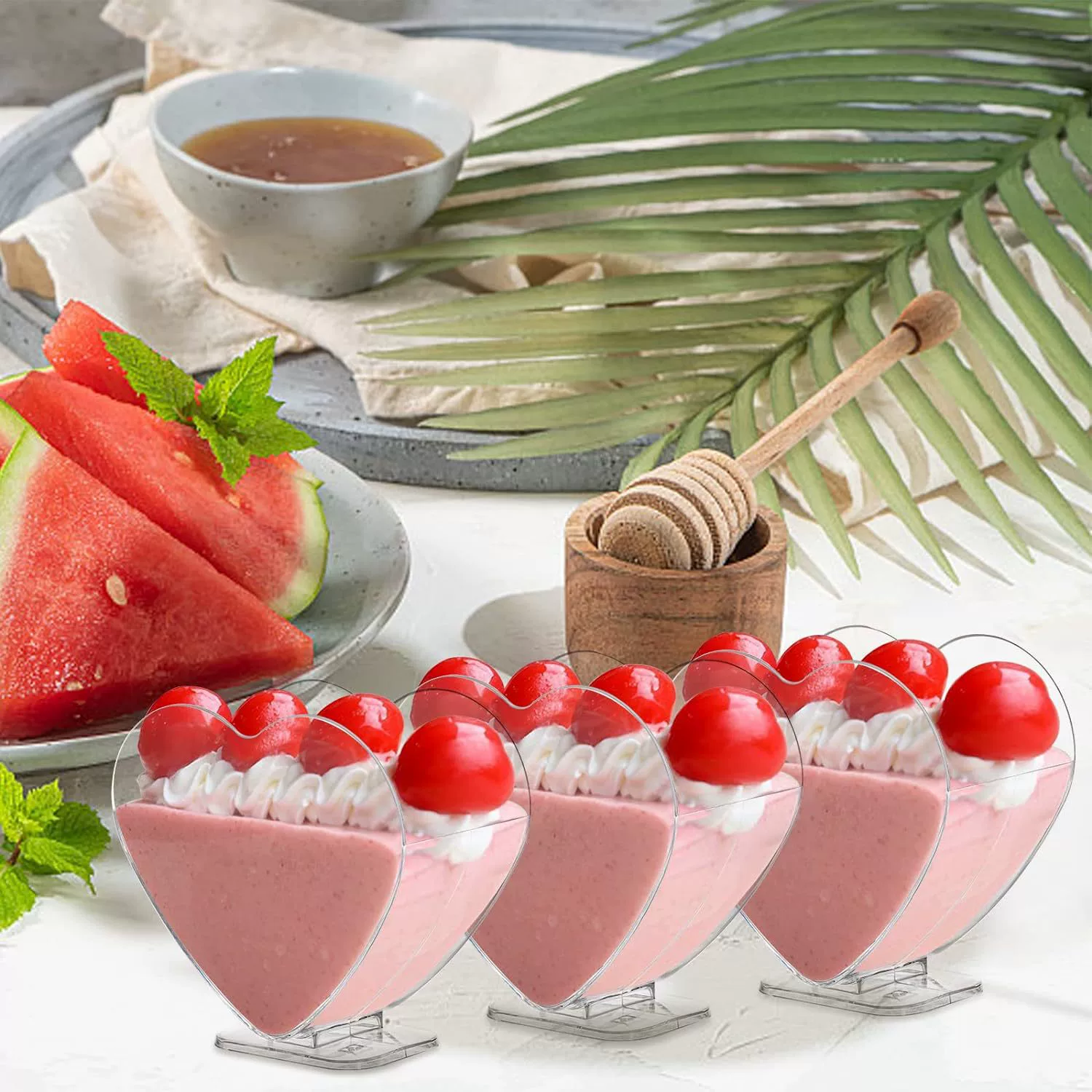 Разовая упаковка 4oz мини, прозрачная пластиковая чашка для любви, десерт, торт, кофе-брейк, с ложкой