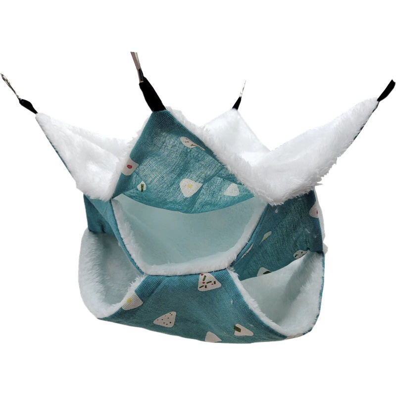 Гамак для хомяка Медовая сумка Черепицы Трехслойный Теплый Гамак Подвесной спальный мешок для белки Гамак для маленьких домашних животных