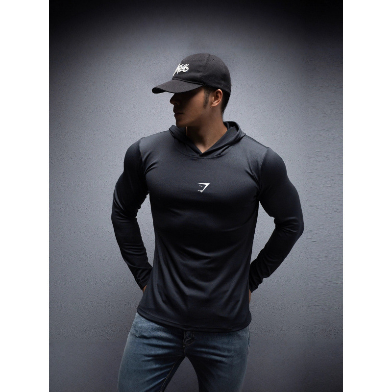 Autumn and Winter High-Elastic Fitness Tops for Men, New Sports Long-Sleeved Hoodies, Muscle Training Sweatshirts Gymshark Autumn and Winter High-Elastic Fitness Tops for Men, New Sports Long-Sleeved Hoodies, Muscle Training Sweatshirts Gymshark