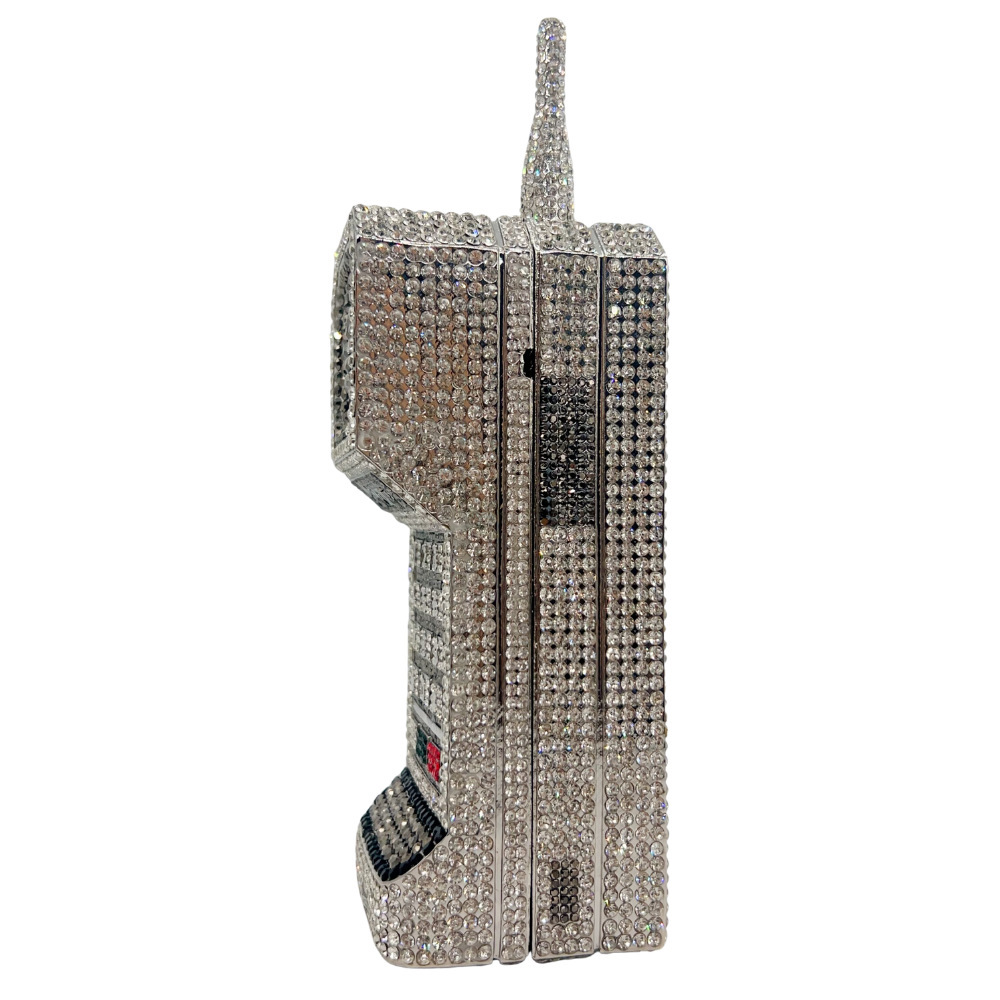 Nuevo gran hermano transfronterizo modelado teléfono bolsas de cena con diamantes nicho de diseño de bolsas de mano de mujeres bolsas de vestido de fiesta