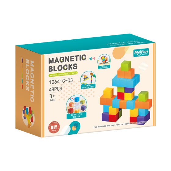 <Cross-border Qualification> New Diy Magnetic Square Building Block Puzzle Manual Building Block Toy for Children's Early Education