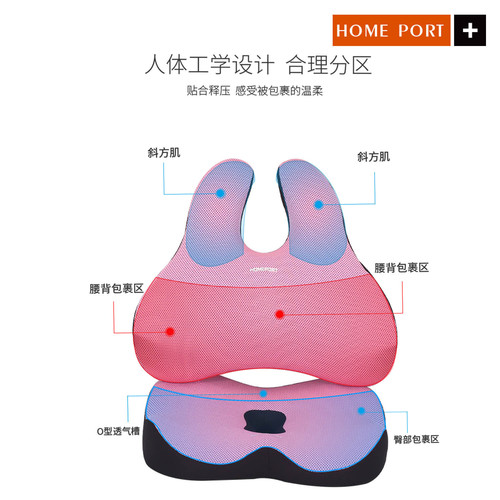 Seat cushion, office sedentary backrest, integrated lumbar backrest cushion, pregnant women's lumbar cushion, beautiful buttocks chair, lumbar support, seat cushion, chair cushion