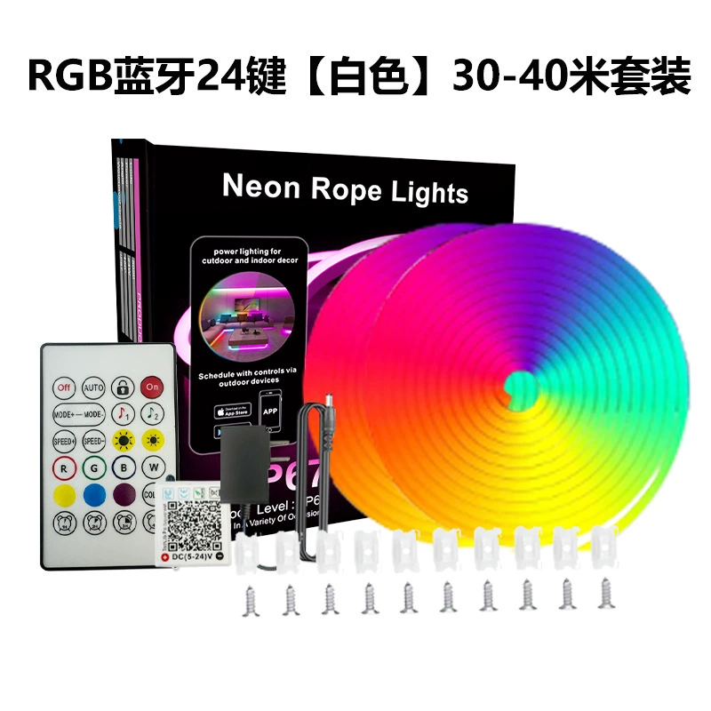 Неон-огни на основе светодиодной ленты Bluetooth RGB/RGBIC силиконовая, голосовое управление, варианты от 5 до 40 м