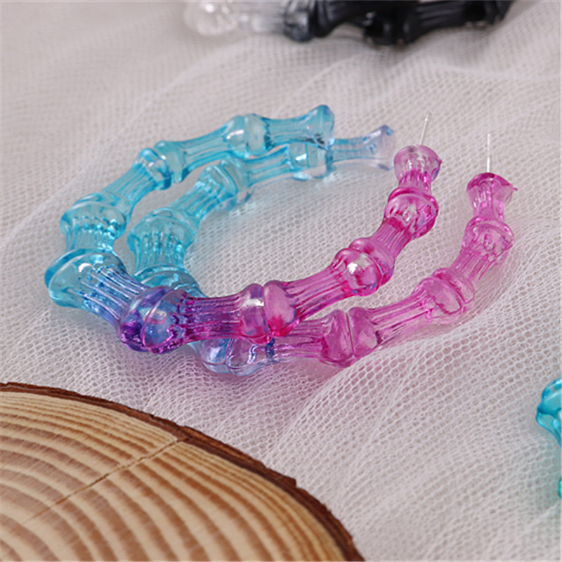 1 Pair Fashion Colorful Transparent Arylic Womenu0027S Hoop Earrings