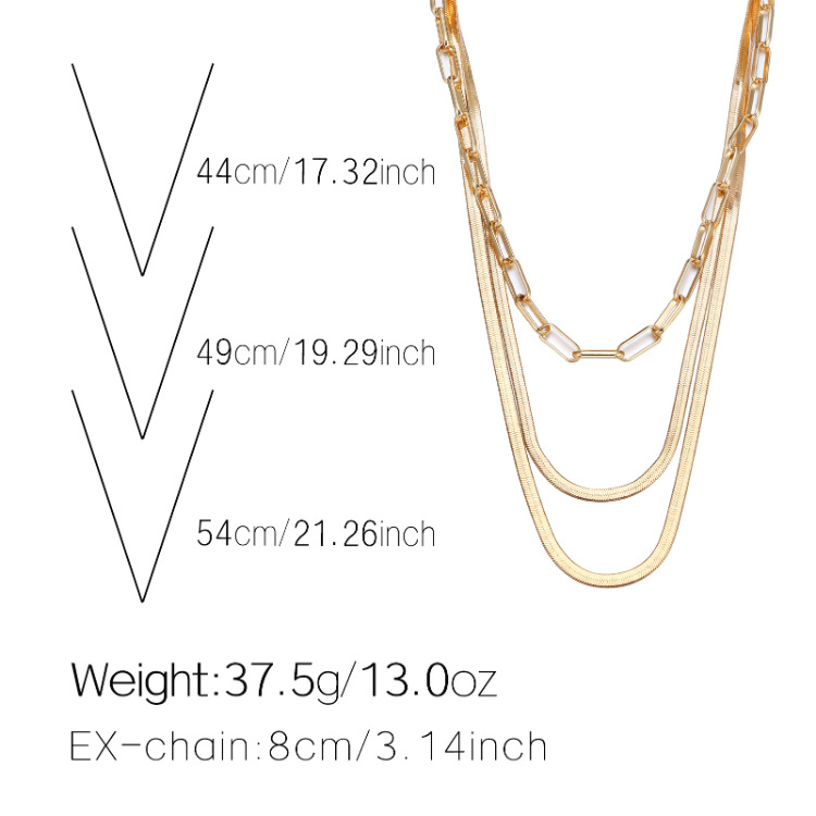Fashion Flat Chain Alloy Multi-layer Necklace display picture 12