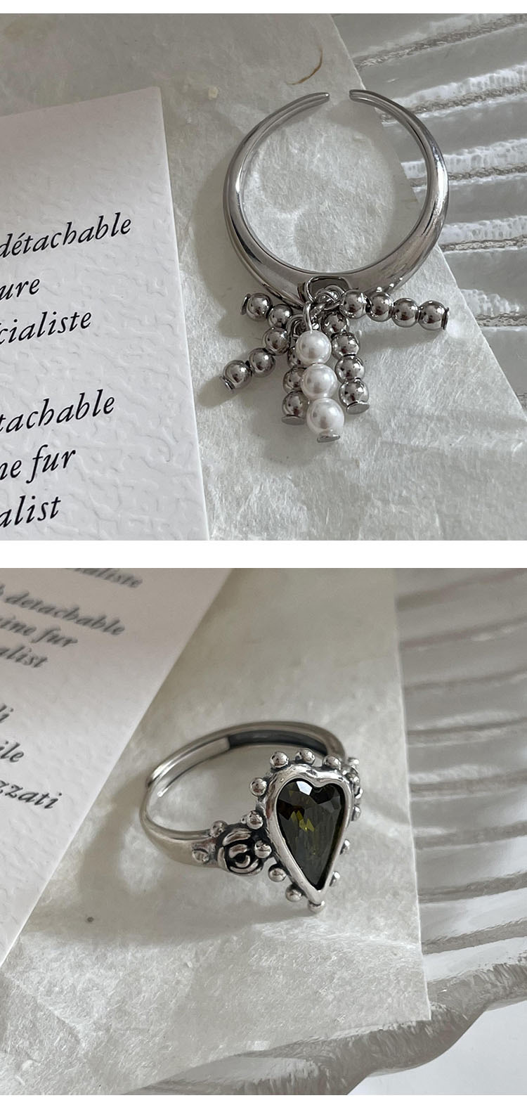 Adjustable Ring Size 1 Piece Quantity Daily Occasion Casual Modern Style Heart Shape Copper Charm Plating Inlay Gem White Gold Plated Open Ring
