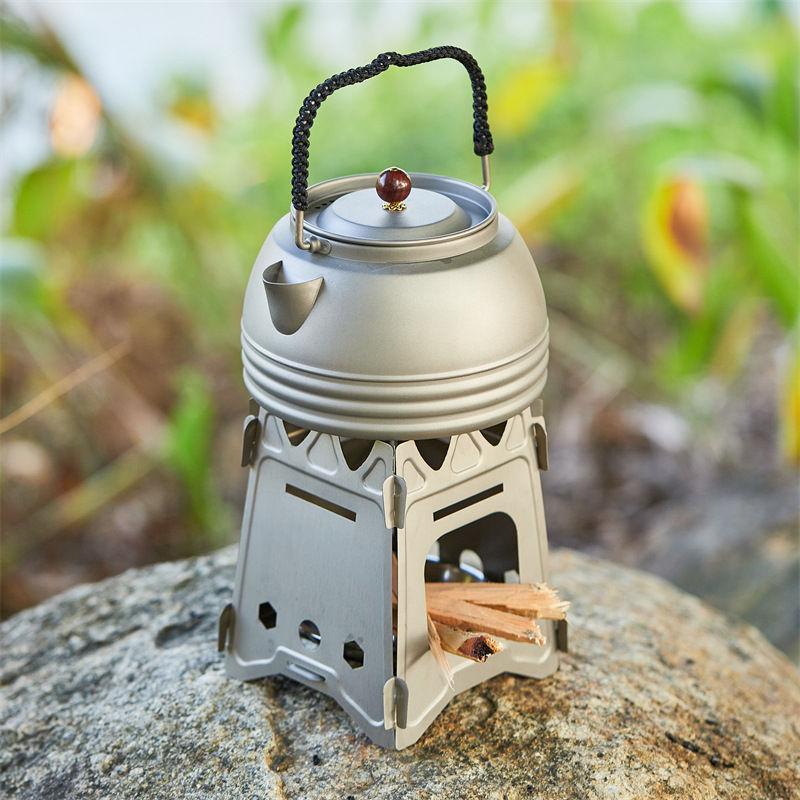 Puro titanio hervidor de agua al aire libre hogar camping viaje portátil tetera de titanio salud olla estufa