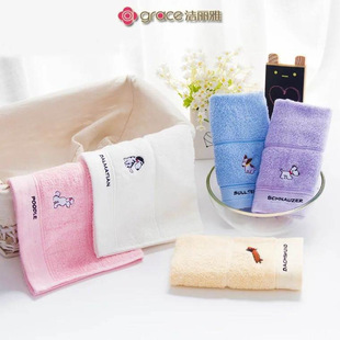 Jielia cotton soft absorbent towel cute cartoon baby towel kindergarten saliva towel gift E3113
