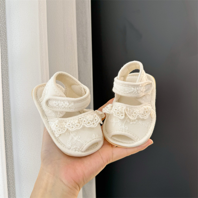 Summer One Year Old Baby Girl Toddler Shoes Soft Sole 6 to 12 Months Baby Cotton Breathable Baby Princess Sandals