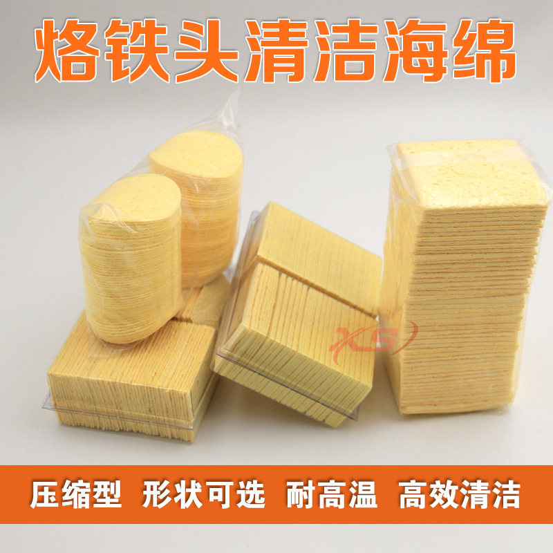 Soldering Iron Tip Cleaning Sponge Solder Tip Surface Residual Tin Slag Square Round Thickeneded High Temperature Resistant Tin Removal Cotton