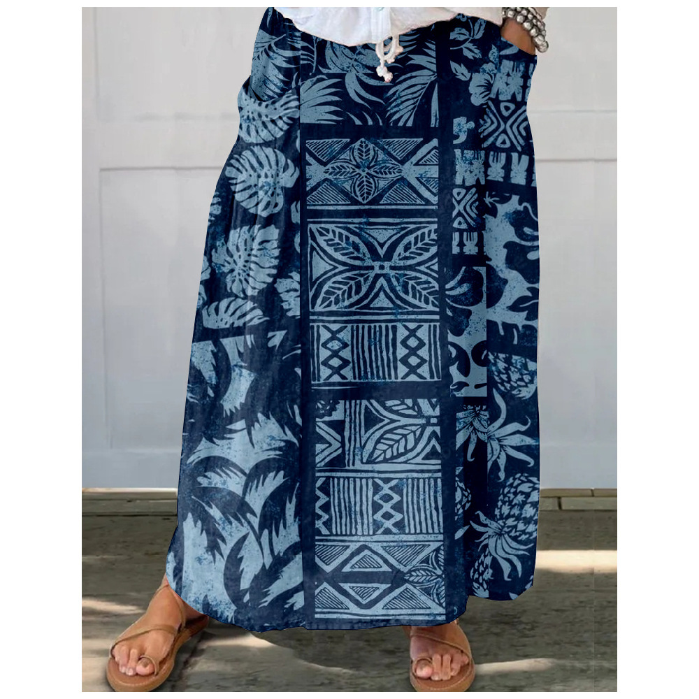 New Floral Pattern 3D Printed Skirt With Pockets