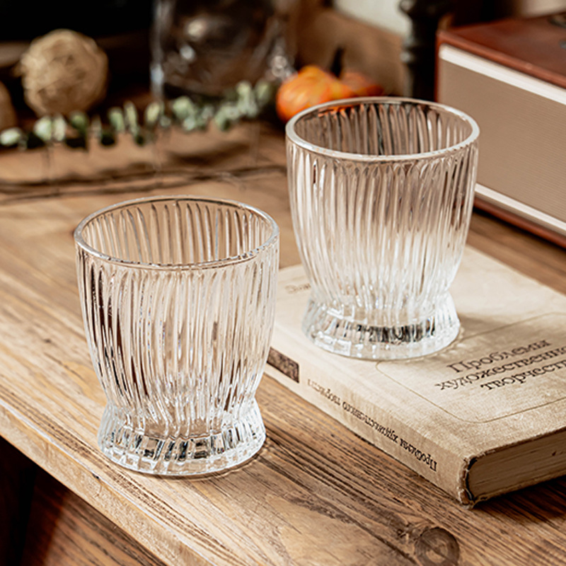 Luz creativa de lujo Estilo nórdico vidrio transparente taza de whisky taza de café helado taza de agua del hogar de alta apariencia Internet celebridad estilo