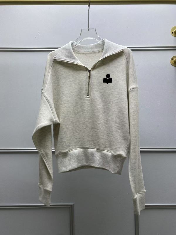 法式IS家25早秋新品时尚休闲半拉链简约纯色LOGO宽松百搭翻领卫衣|undefined