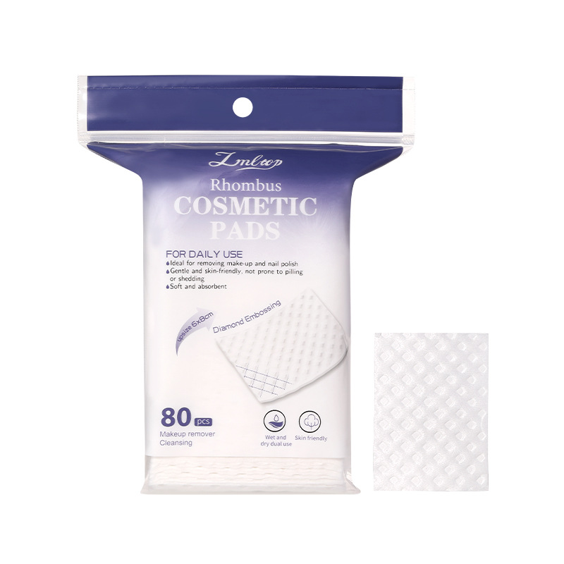 LMLTOP algodón en relieve de diamante 80 piezas de algodón limpiador de maquillaje para la cara, ojos y labios de tamaño aumentado, exclusivo a través de la frontera