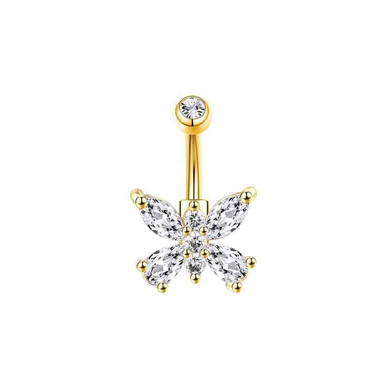 Europäische und amerikanische grenzüberschreitende neue süße Mode Leichtes Mädchen Schmetterling Anhänger Bauchnabelpiercing Bauchnabelschmuck_voghion.com