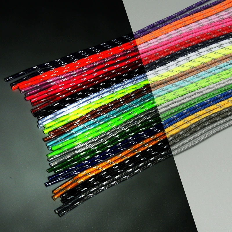 В наличии 3 мм саржа Светоотражающая подсветка светящиеся DIY плетеные круглые веревки Брюки веревка Светоотражающая крышка веревка круглые Светоотражающие Шнурки