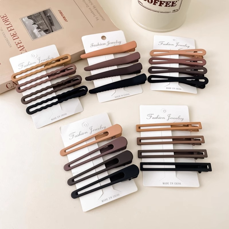 Clip de pico de pato sin costuras clip de gran tamaño frente horquilla Lado de verano cabello roto palabra Cabeza trasera horquilla femenina accesorios para el cabello