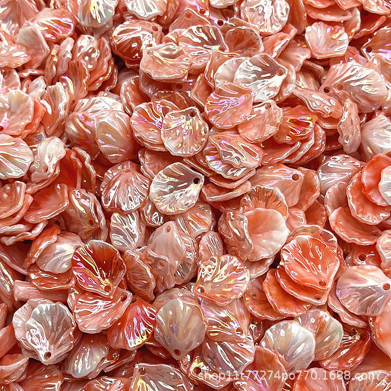 Hojas de col acrílico agujero colorido conchas chapadas camellia petal material de perlas dispersas accesorios de joyería DIY