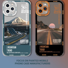 速卖通爆款iphone17promax苹果手机壳16男款雪山公路15透明超薄软