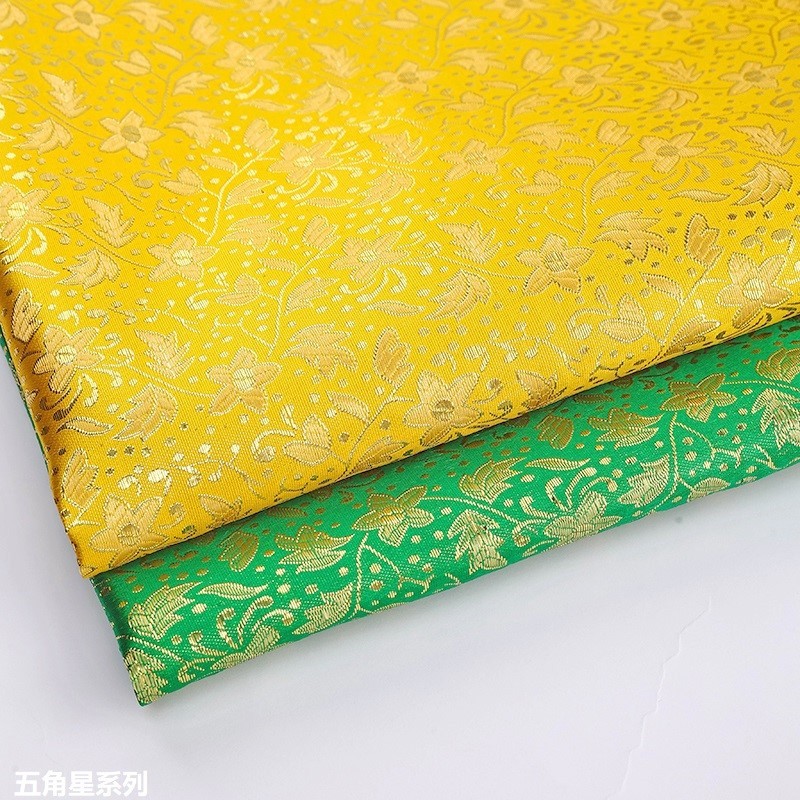 cosplay国风布娃衣舞台影视服装蒙古袍延边服饰面料金银丝织锦缎