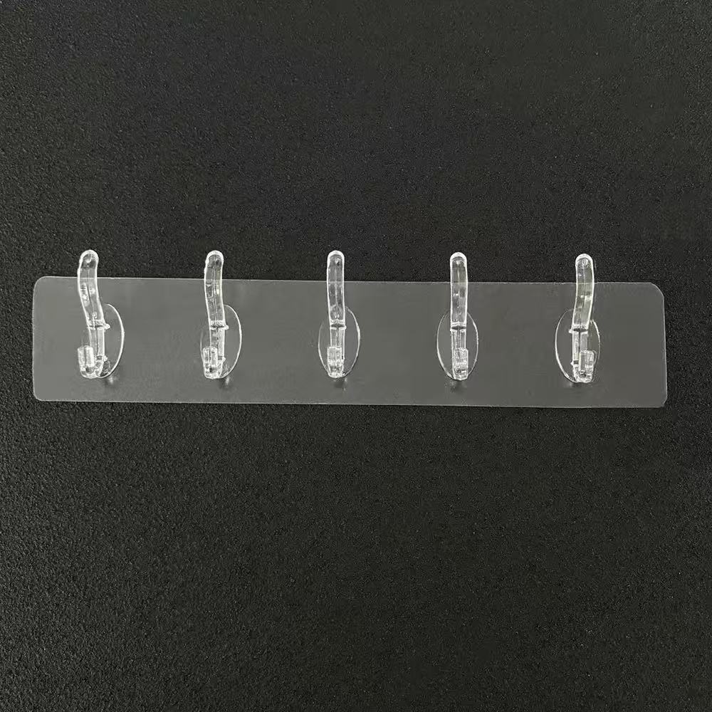Gancho Adhesivo fuerte Gancho transparente para pared Gancho sin agujeros Gancho sin costuras Gancho de cocina de baño de carga fuerte sin costuras image 19