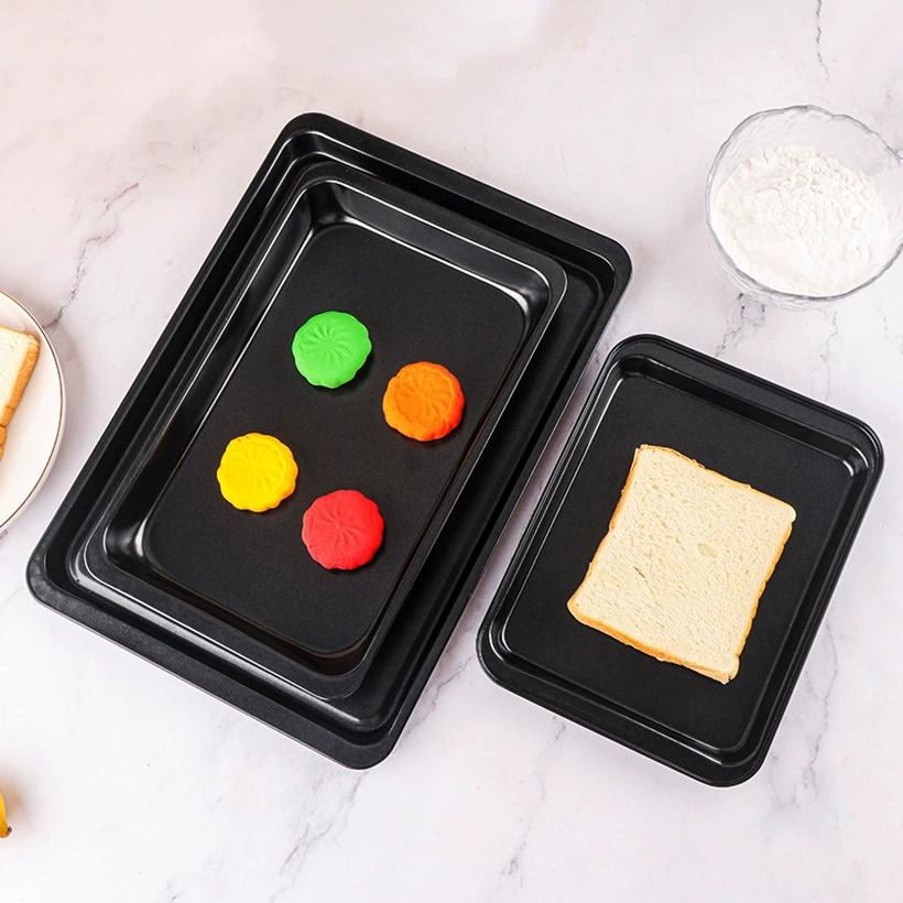 Thickened 8-14 inch rectangular non-stick baking pan nougat golden black egg yolk pastry apple pie cake pan