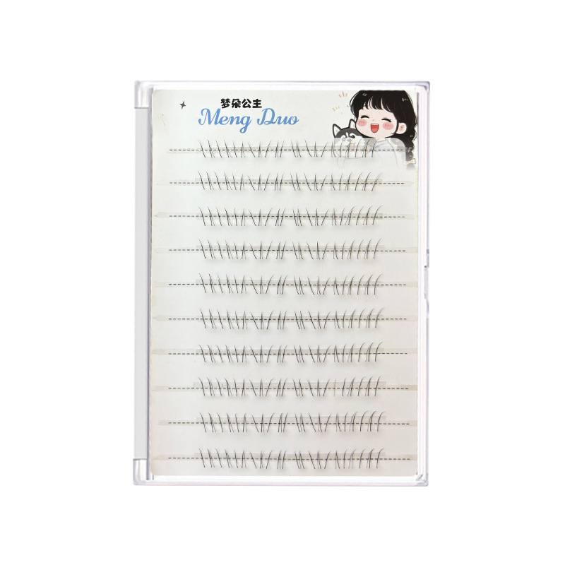 梦朵公主 洛璃透明梗下睫毛仿真妈生单簇卷翘毛流感自然上镜百搭|undefined