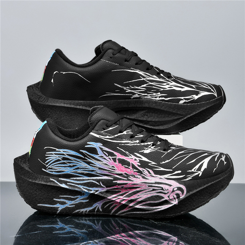 2025新款韩版情侣时尚百搭潮流加绒跑步鞋耐磨碳板减震回弹潮鞋子