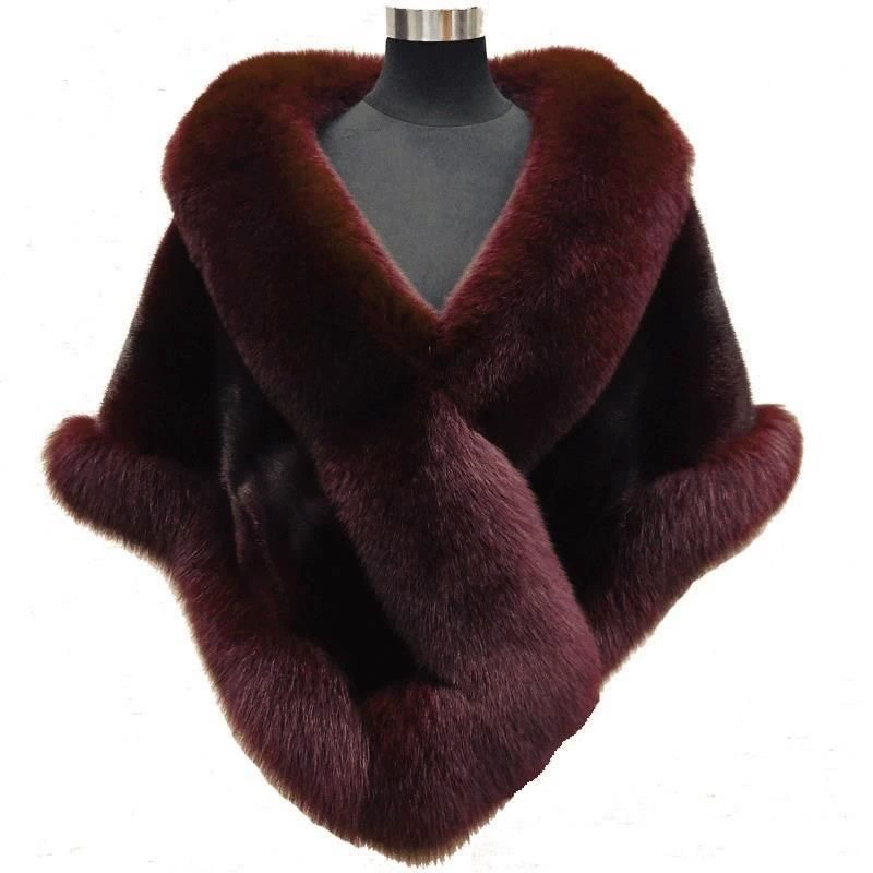 Other Brand Cloak: Demi-season Trench Coat Dress, Warm Fur Jacket; White/Black/Burgundy/Gray-Black