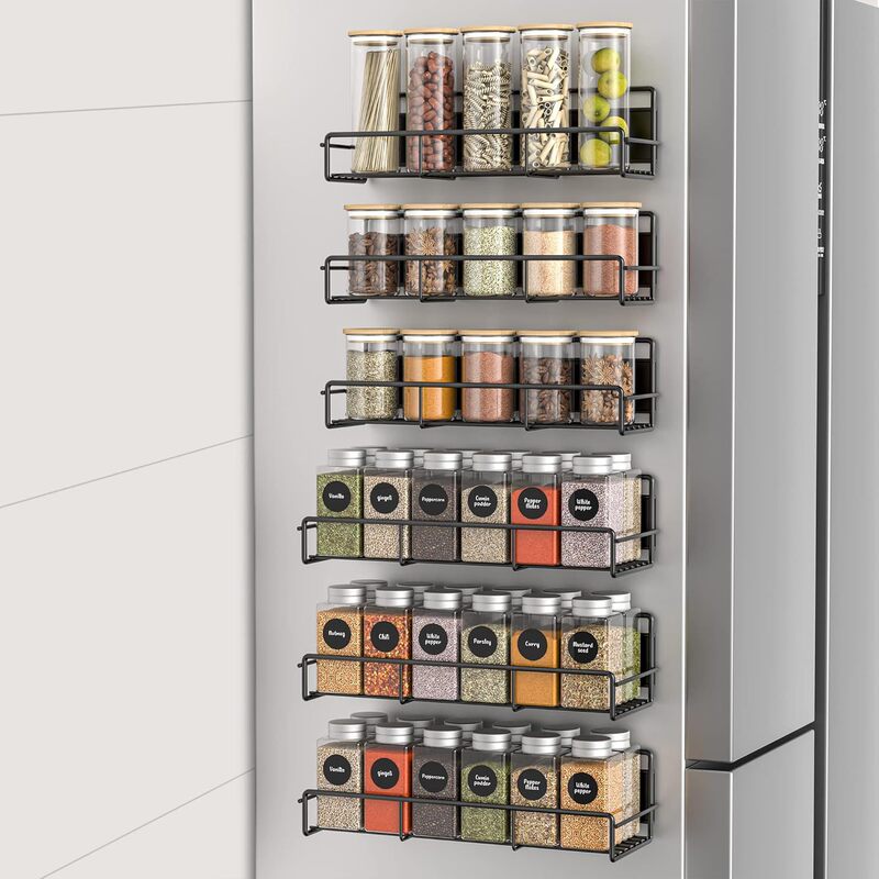 ✅Refrigerator magnetic suction seasoning rack iron refrigerator storage rack storage side rack wall-mounted seasoning box magnetic