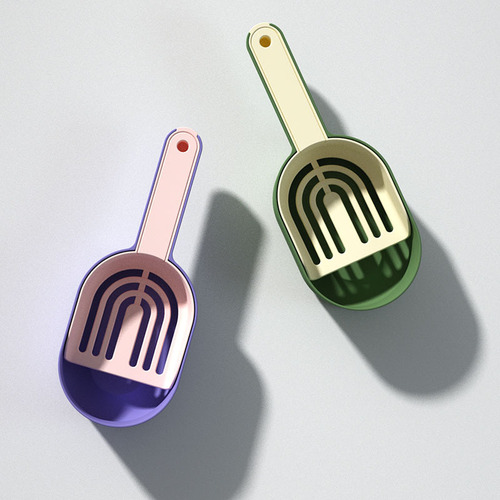 Dual-purpose detachable two-color multi-functional cat litter shovel shovel two-in-one portable cat poop shovel pet supplies wholesale