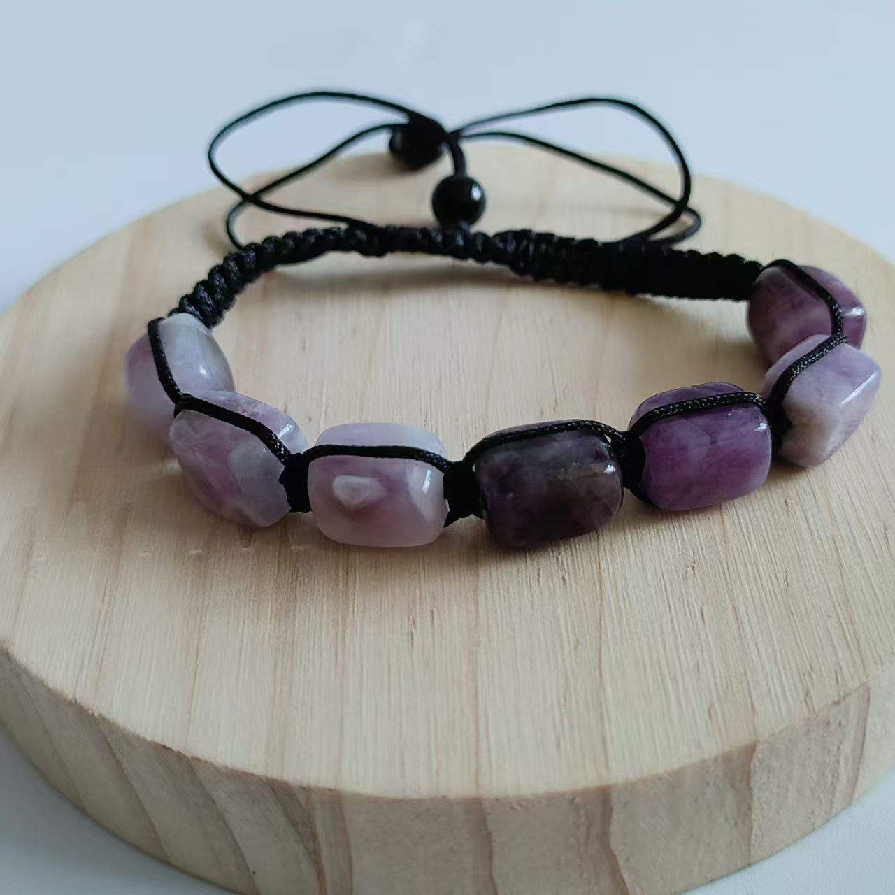 Pulsera tejida de cristal colorido exótico, pulsera asimétrica hecha a mano, pulsera geométrica de piedra energética para yoga