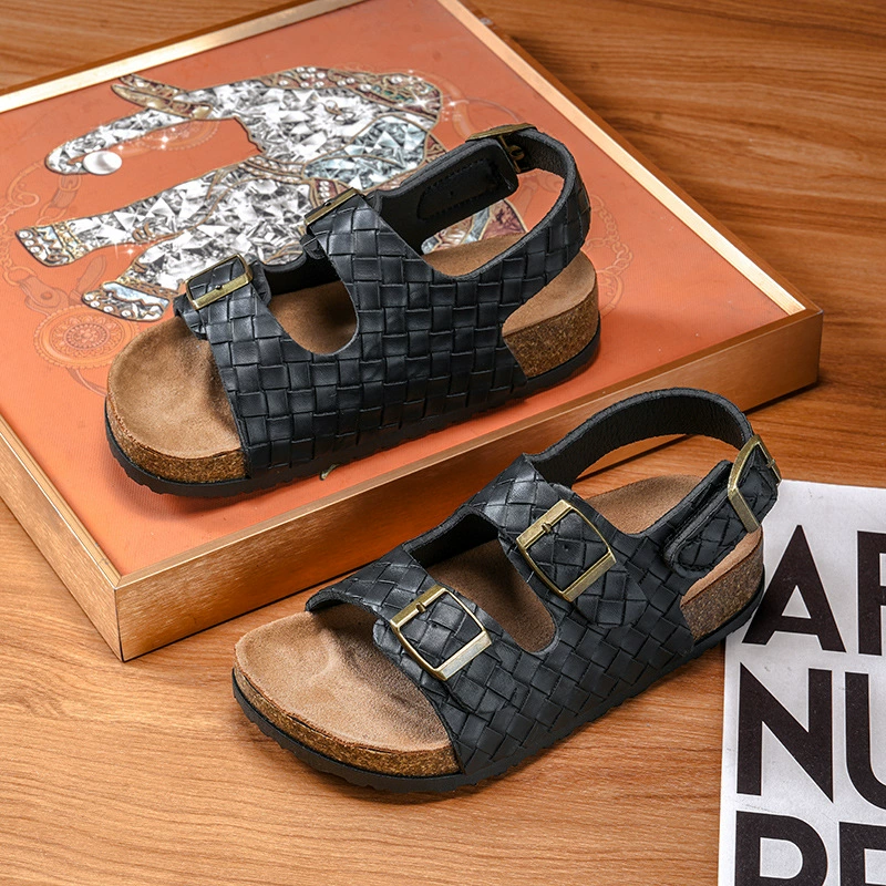 Детская обувь Yajian: Birkenstock, пробковая обувь, сабо, ретро пряжка, повседневные пляжные сандалии