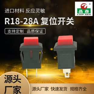 Factory direct R18-28A reset switch two-leg square lock-free button switch