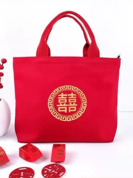 Red envelope wedding handbag wedding bag red canvas bag wedding bag