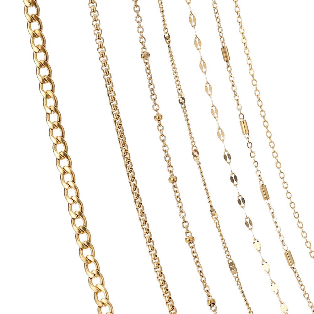 10g Weight Chain Jewelry Making Type DIY Jewelry Accessories Classification 2 M Quantity 304 Stainless Steel Material Solid Color Pattern All Seasons Season Plating Design Basic, Simple Style Style 2 M 304 Stainless Steel DIY Jewelry Accessories Chain Basic Simple Style Solid Color 16