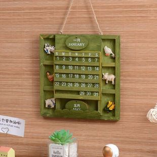 2025 Calendar Ornaments Desktop Calendar Wall Calendar Mediterranean Wooden Perpetual Calendar Creative Birthday Gift