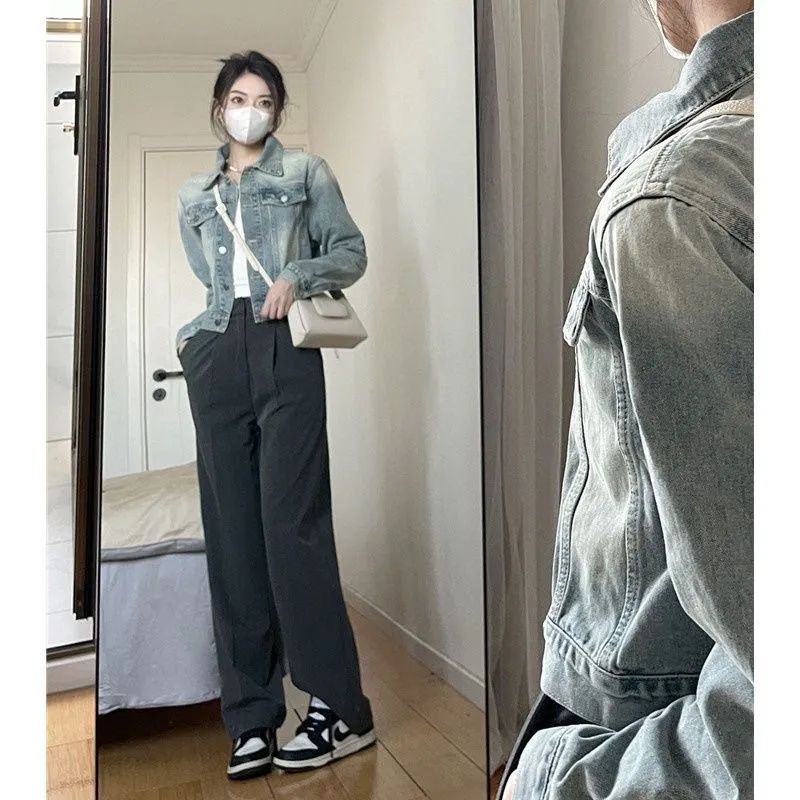美式牛仔外套短款2025春秋新款复古设计感小众小个子夹克上衣|undefined
