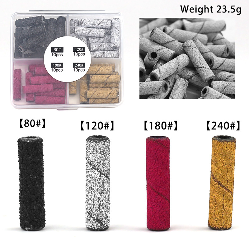 Unidad de arena de uñas de 20 mm alargada multiespecificación especial en caja y bolsa pequeña unidad de arena de uñas