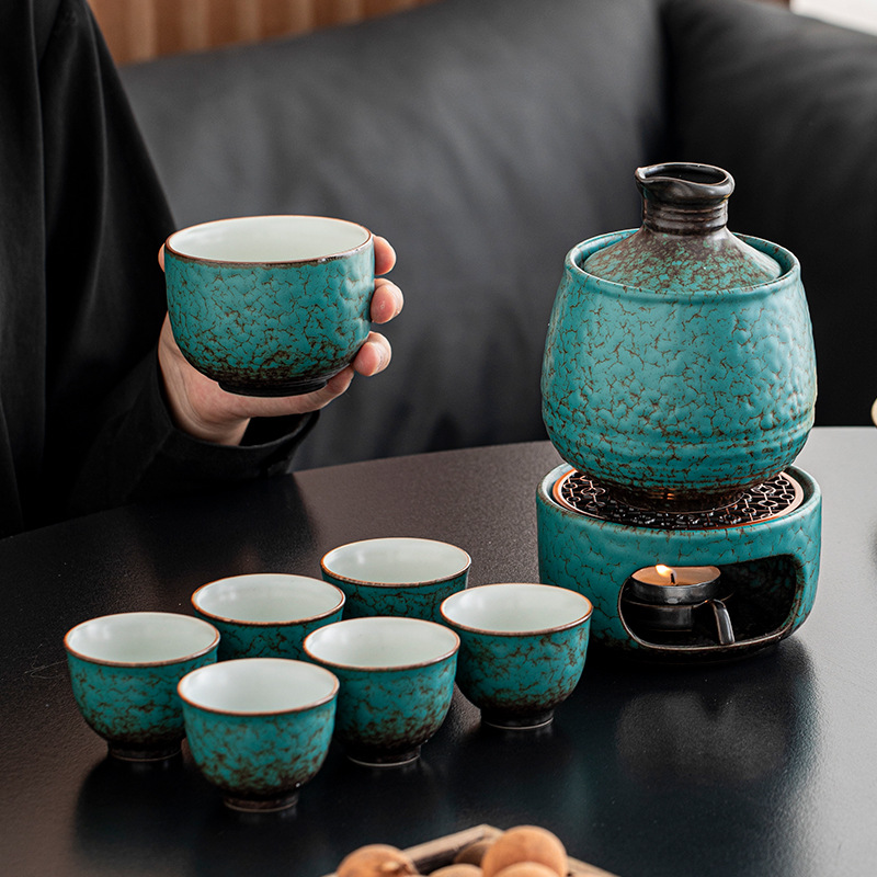 日式复古温酒器白酒黄酒温酒壶酒壶家用陶瓷酒杯套装煮热清酒酒具