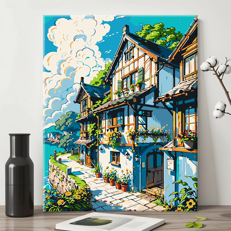 40 × 50 pintura al óleo digital color paisaje pintura pintada a mano relleno de color para niños curado fábrica de pintura decorativa al por mayor