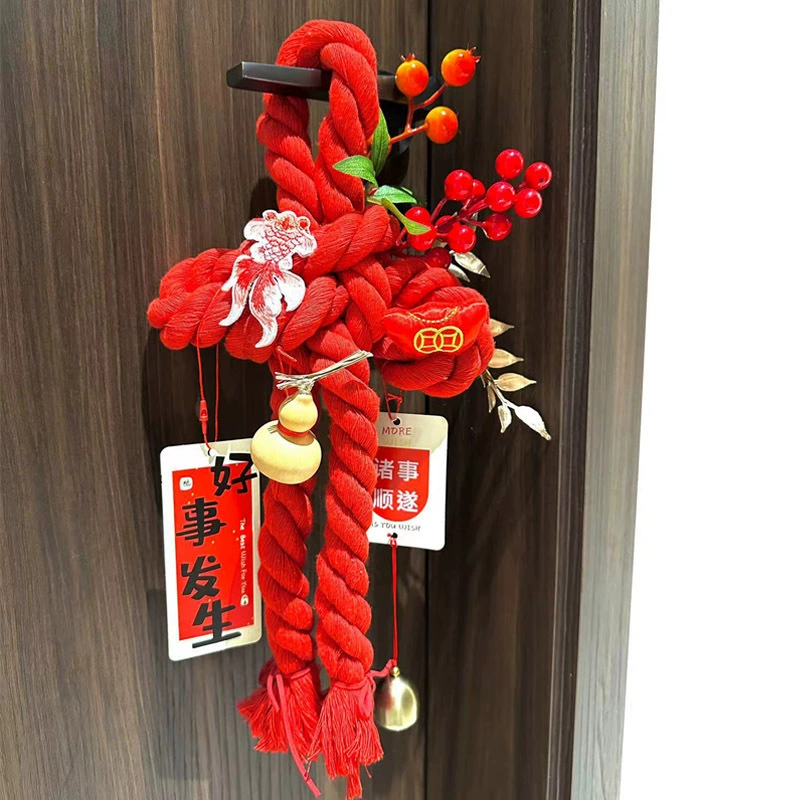 2026 New Chinese Knot Ten Thousand Character Knot Snake Year Decoration New Year Pendant Door Handle Fu Character Pendant New Year Goods Spring Festival