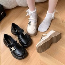 厚底新品小皮鞋女秋季新款增高百搭法式复古英伦新品单鞋